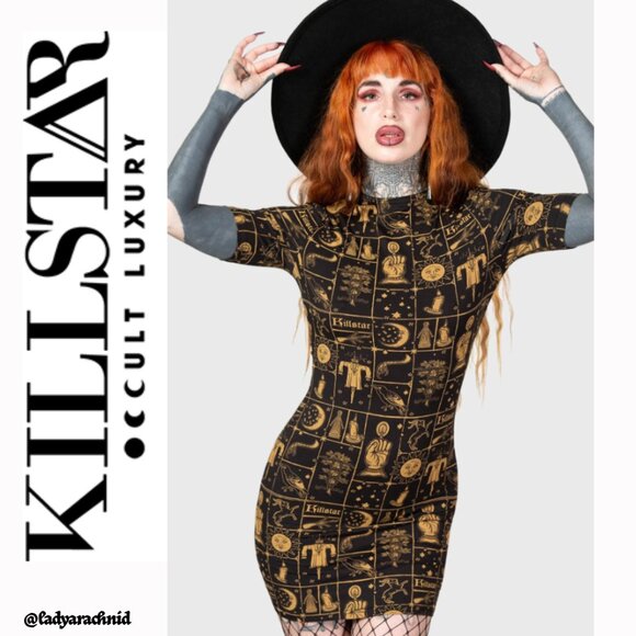 Killstar Dresses & Skirts - KILLSTAR Folk Horror Bodycon occult witchy graphic print dress